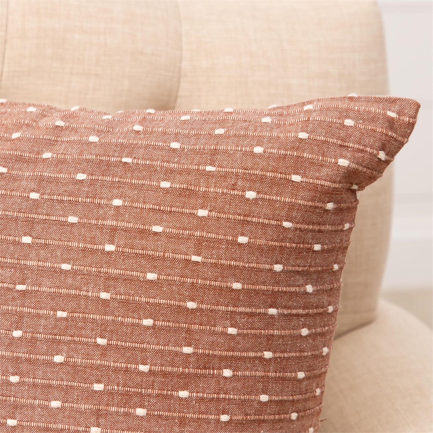 Brown With Kantha Stitch 18" Accent Pillow - Image 2