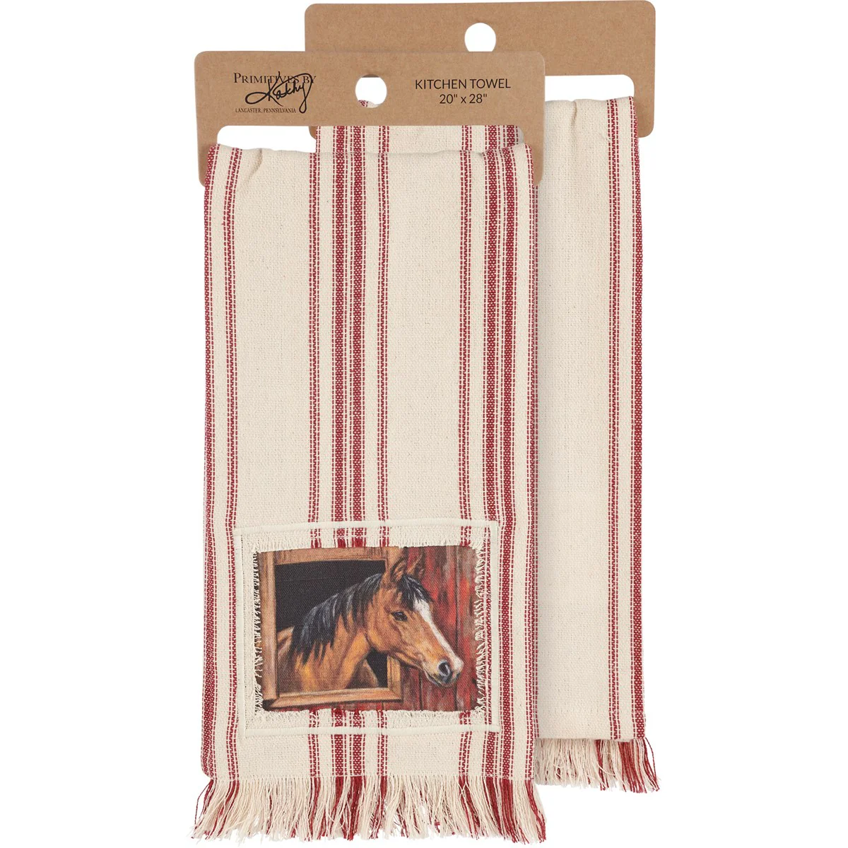💙 Buckskin Horse Striped Farmhouse Kitchen Towel - Image 2