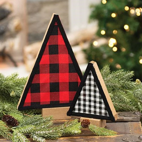 Buffalo Check Felt & Wood Tree Set