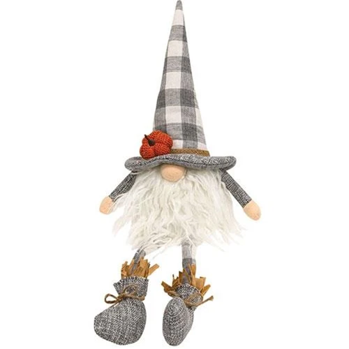 💙 Buffalo Check Pumpkin Dangle Leg Gnome