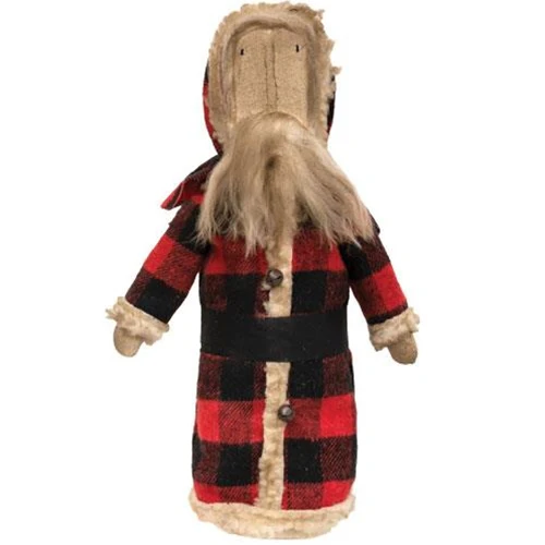 💙 Buffalo Check Santa Fabric Rustic Doll