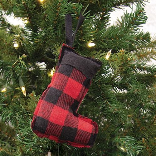 Buffalo Check Stocking Fabric Ornament - Image 2