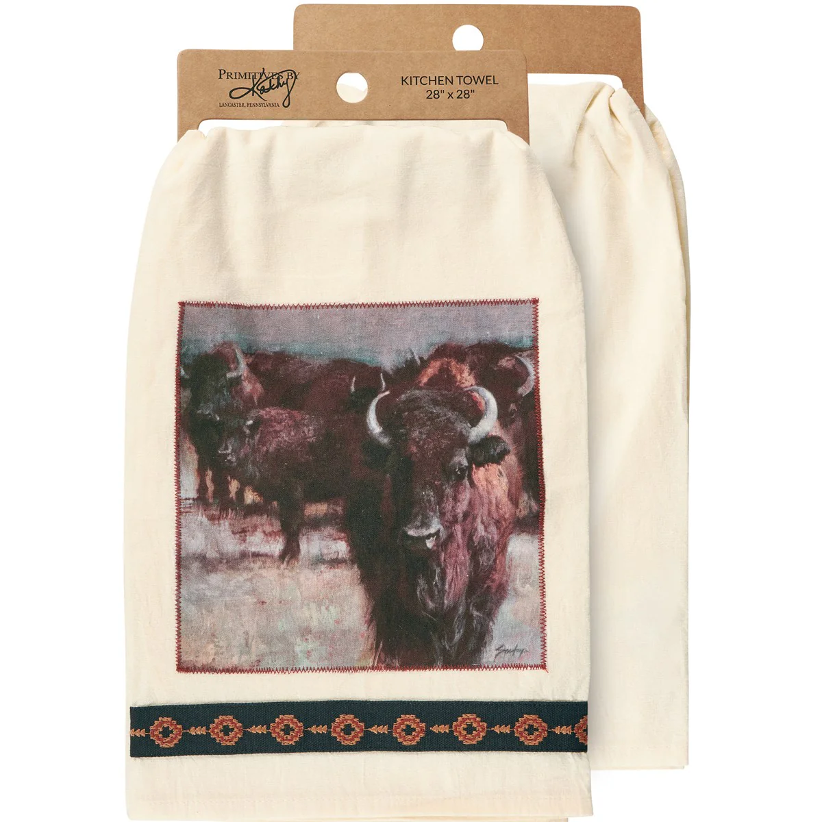 Buffalo Herd Western Kitchen Towel - Image 2