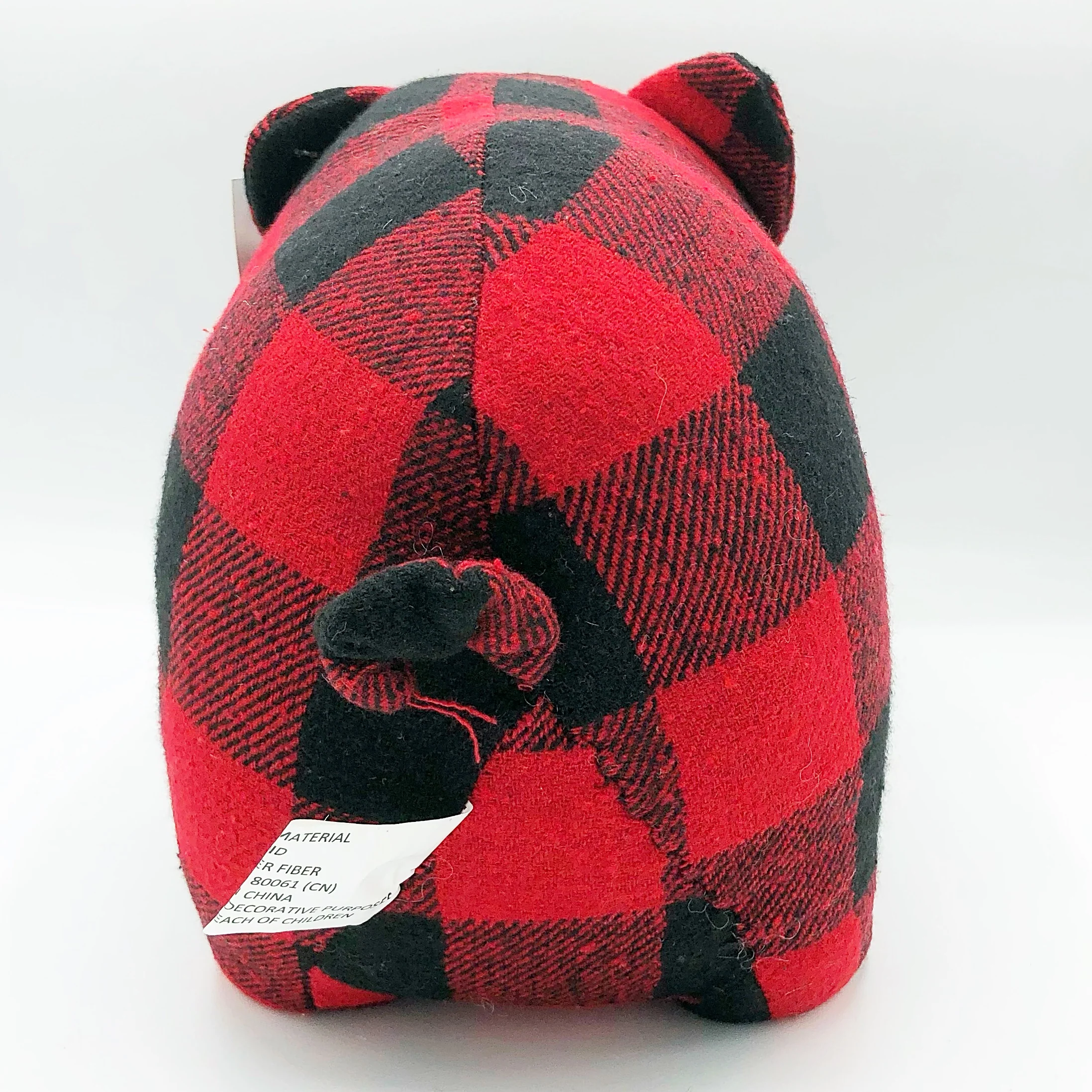 💙 Buffalo Plaid Black and Red Pig Door Stopper - Image 4