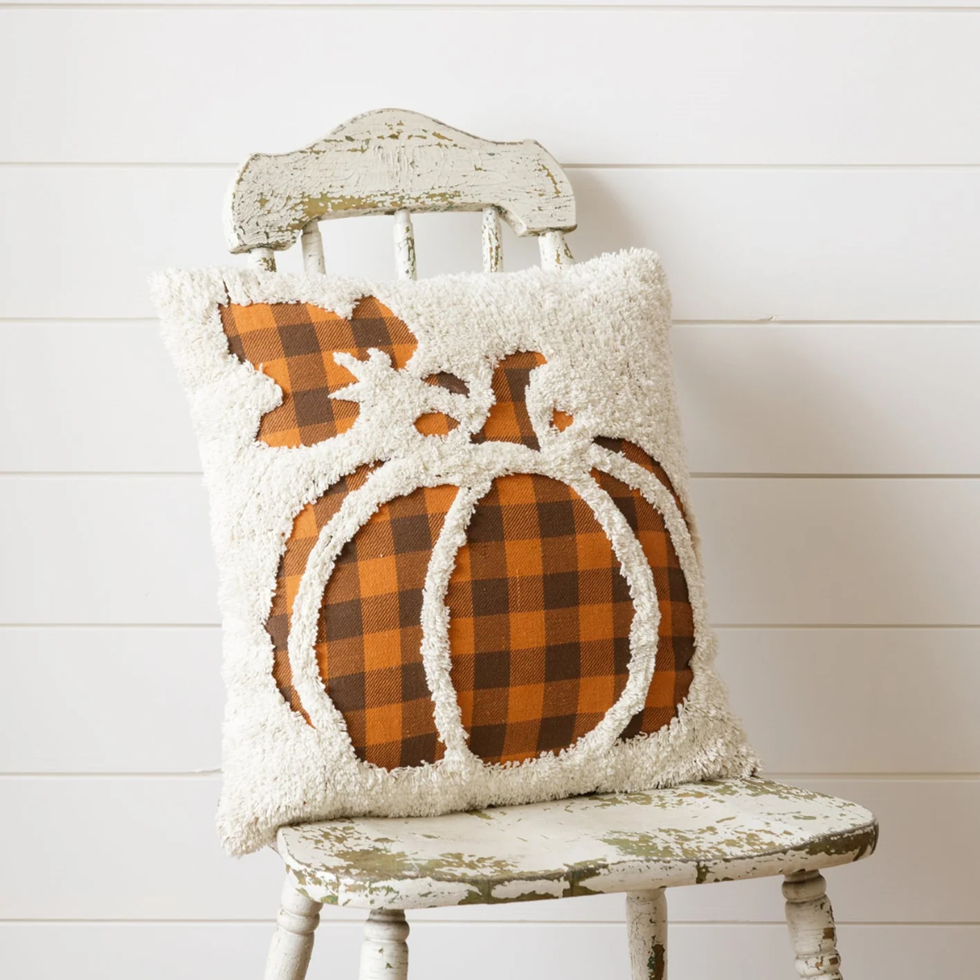 Buffalo Plaid Pumpkin 16" Throw Pillow