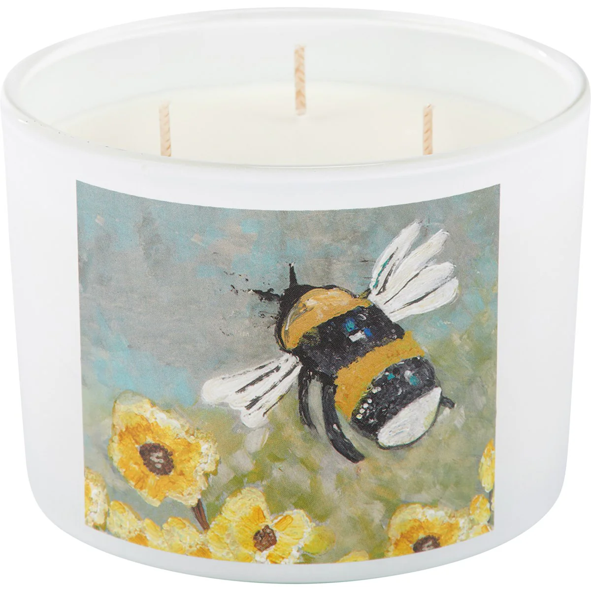 💙 Bumblebee and Flowers 14 oz Jar Candle Lavender Scent - Image 2