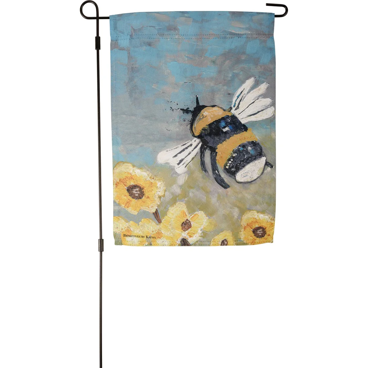 Bumblebee and Flowers Garden Flag