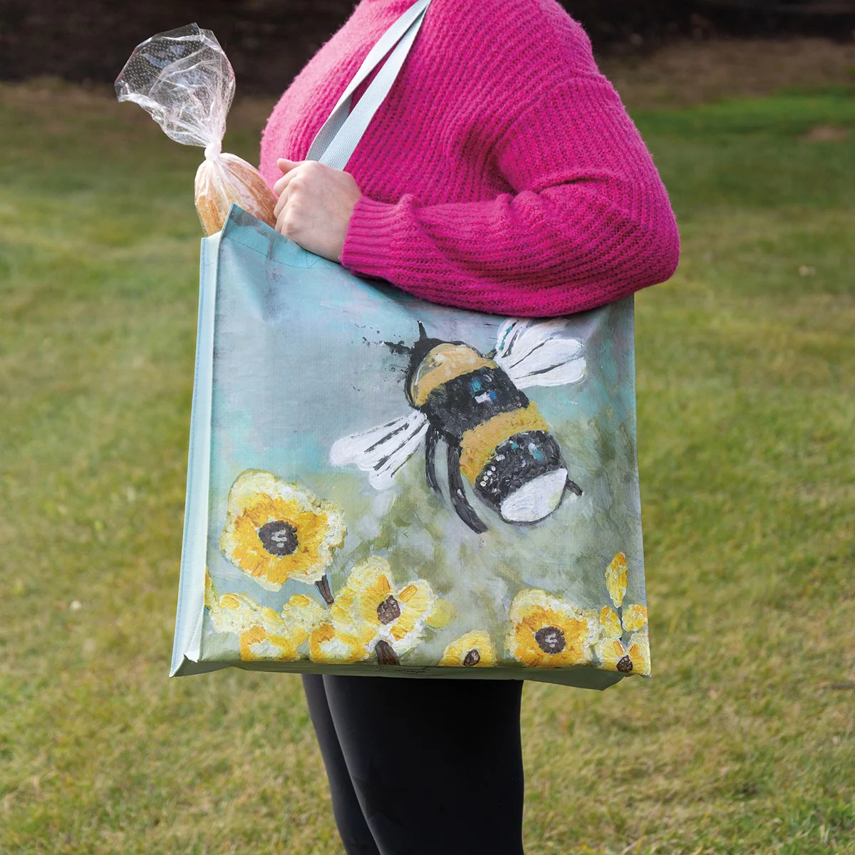 💙 Bumblebee and Flowers Market Tote - Image 2