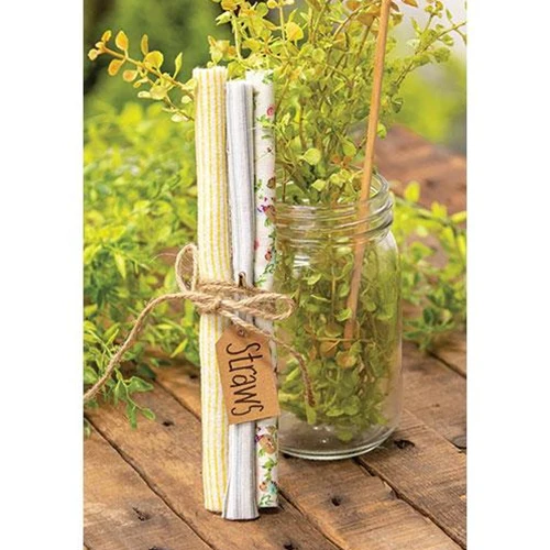 Bundle of Patterned Fabric Straws Decorative