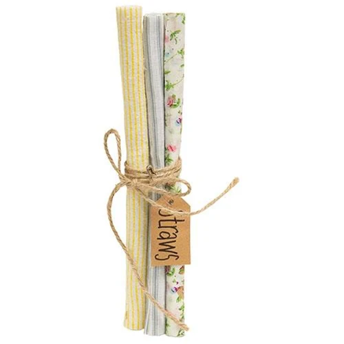 Bundle of Patterned Fabric Straws Decorative - Image 2