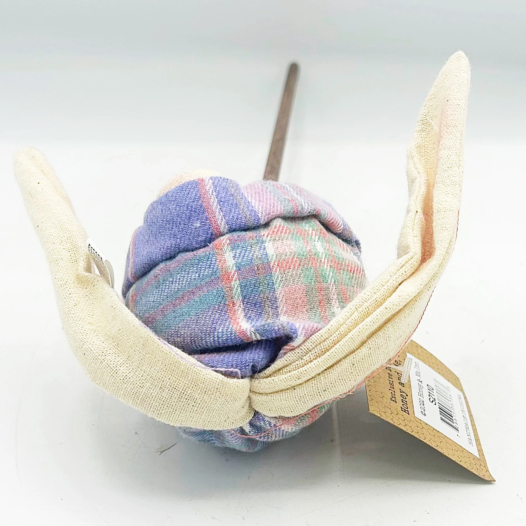 ๐ Bunny Head with Purple Plaid Hat Easter Wand - Image 4