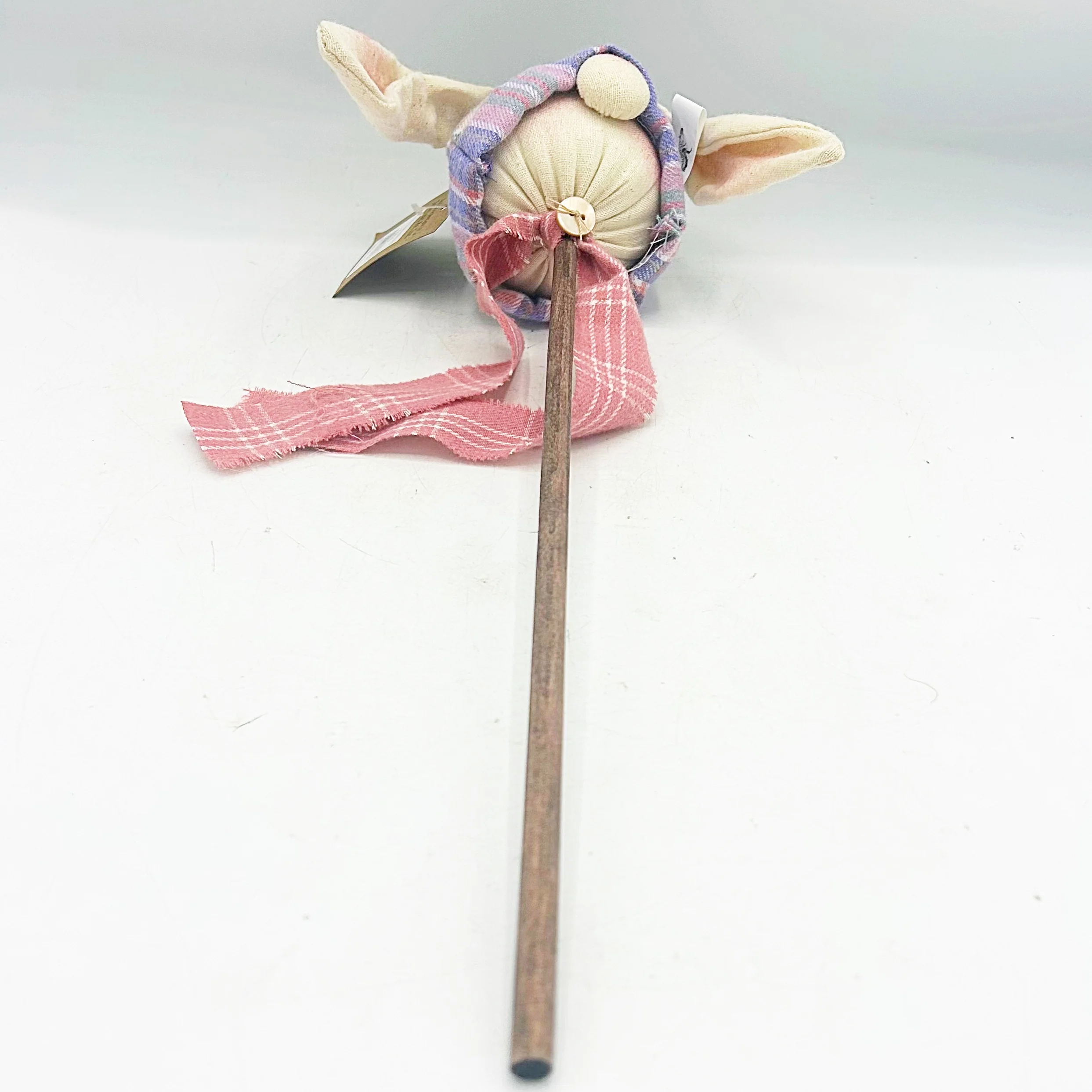 ๐ Bunny Head with Purple Plaid Hat Easter Wand - Image 5