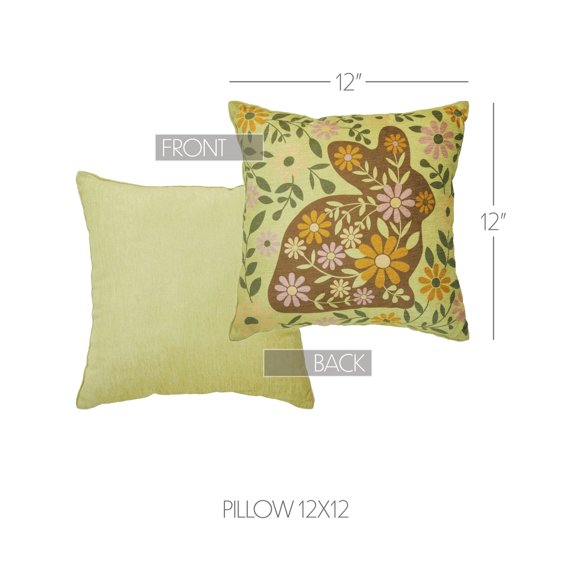 Bunny Hop Floral 12" Accent Pillow - Image 4