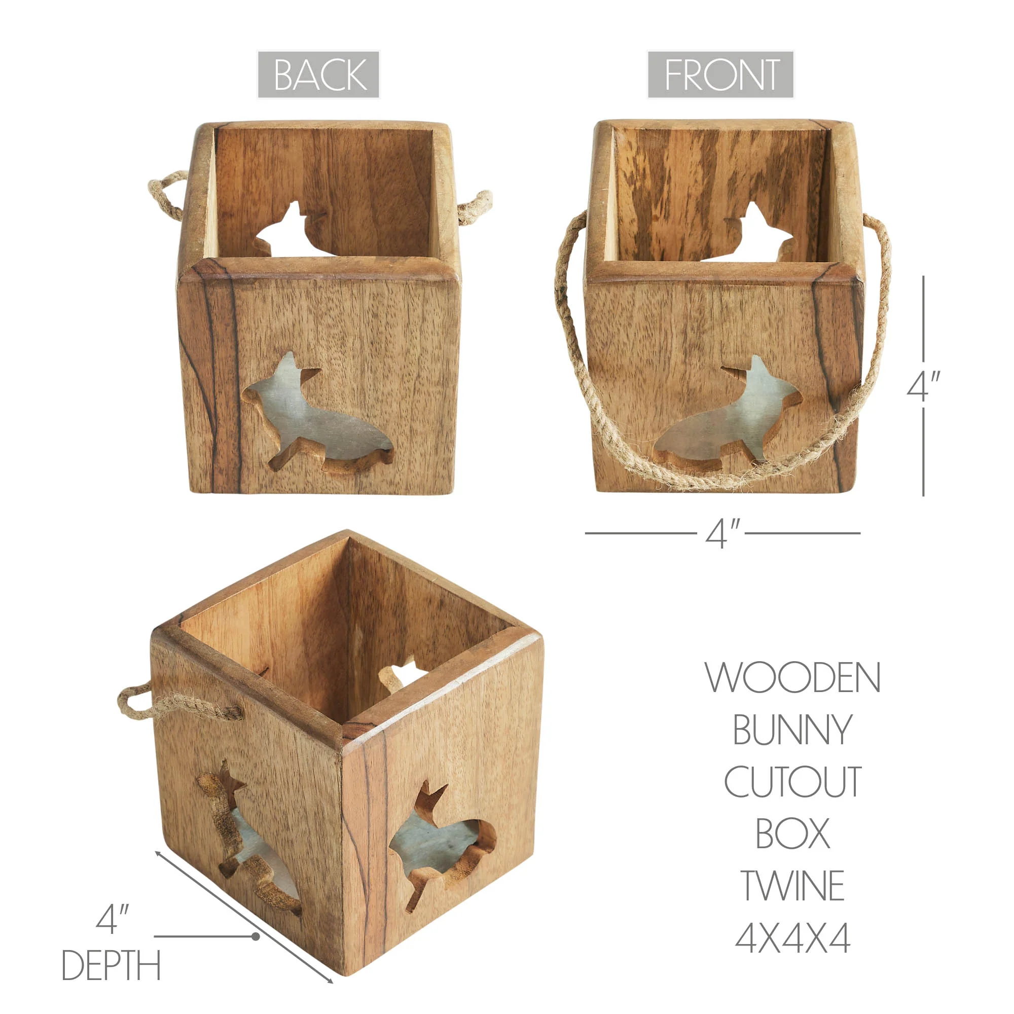 Bunny Hop Wooden Bunny Cutout Box with Twine - Image 6