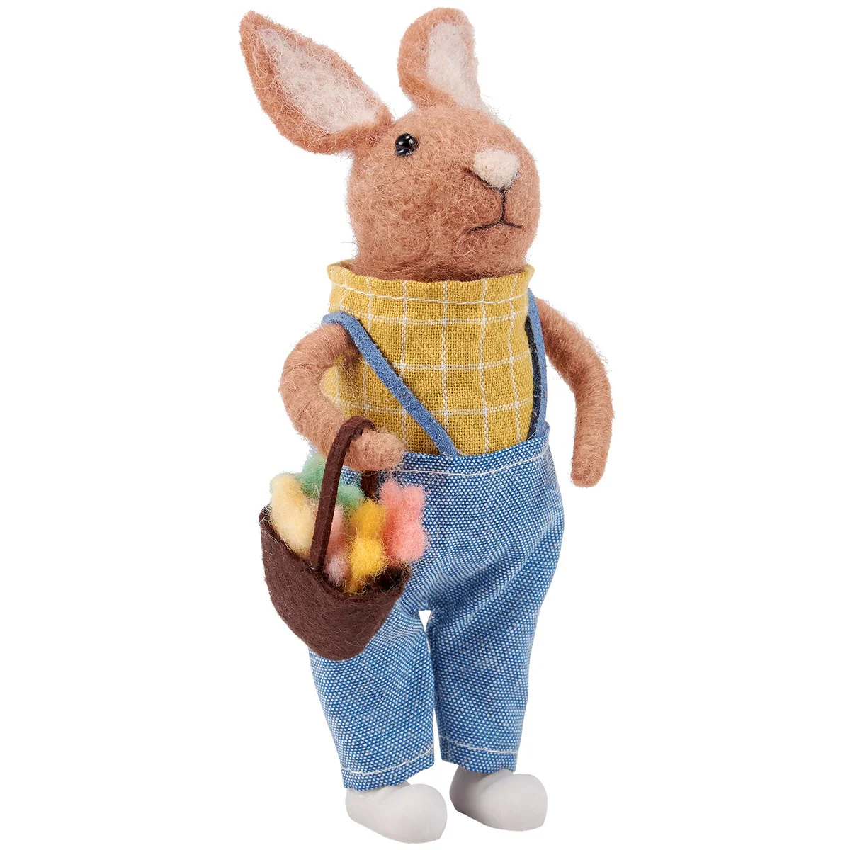 ๐ Bunny in Overalls with Basket of Veggies Felt Figure