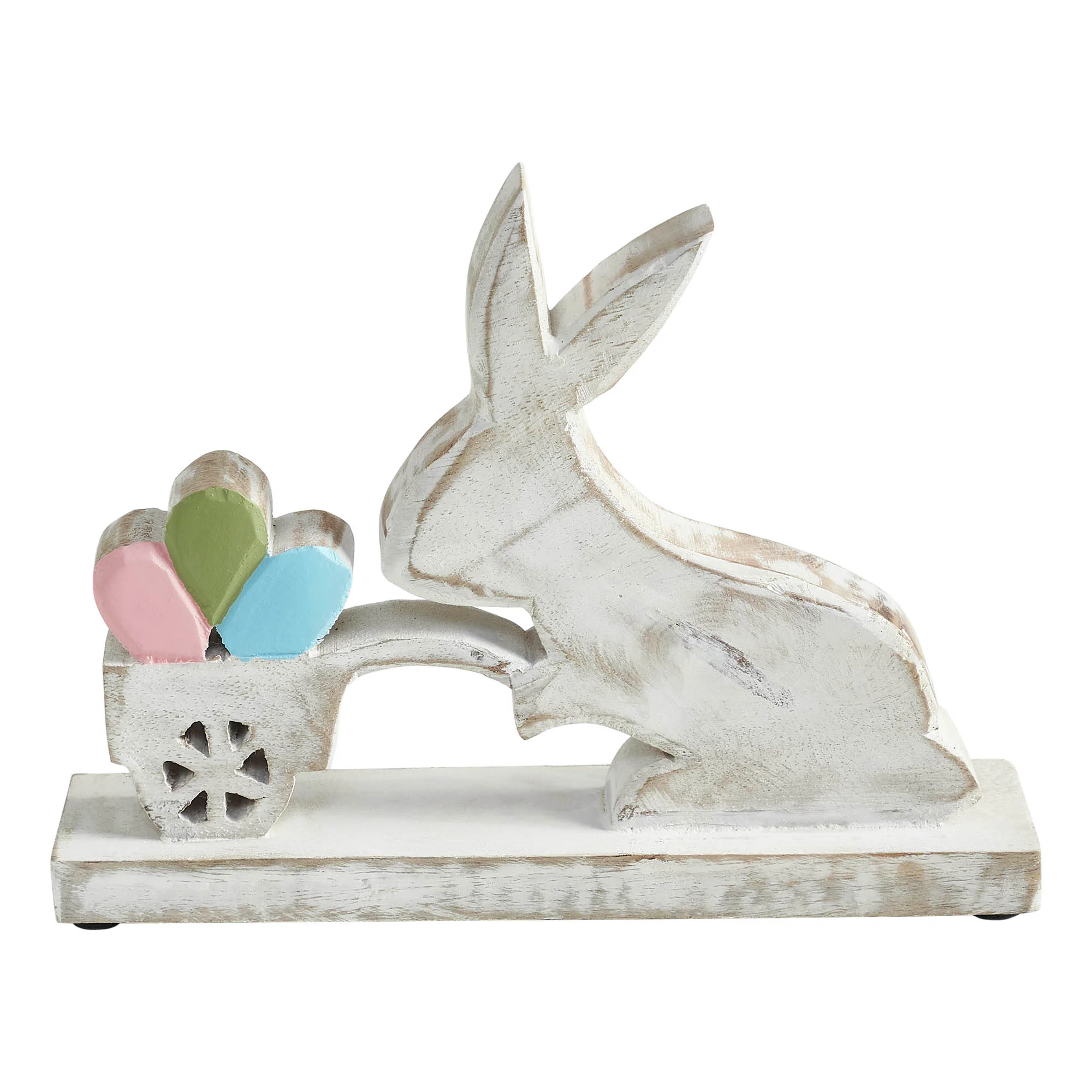 Bunny with Cart of Eggs Wooden Sitter - Image 3