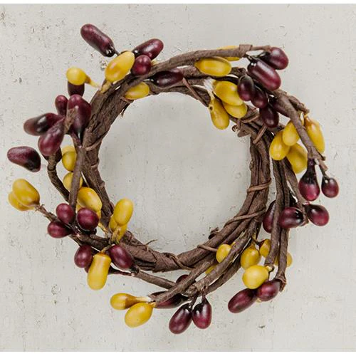 Burgundy and Gold Mini Pip Berries 3.5" Ring