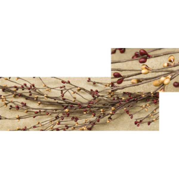 ๐ Burgundy and Gold Pip Berries Wispy 4 ft Faux Garland