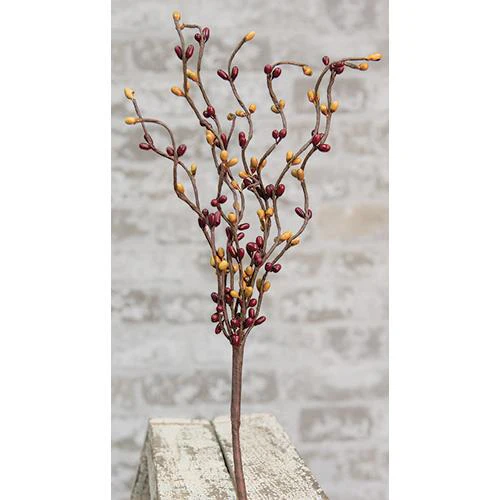 💙 Burgundy and Old Gold Pip Berries 12" Pick