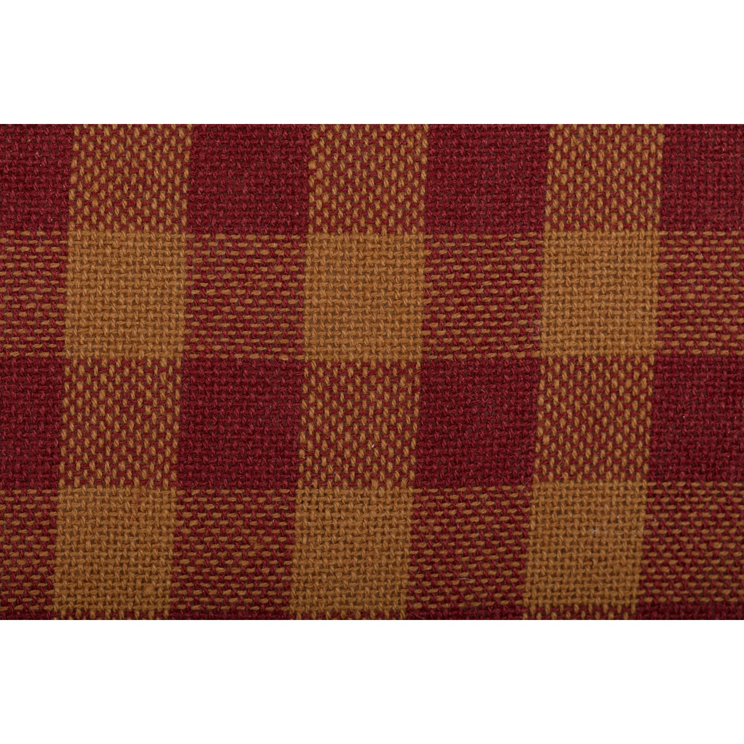 Burgundy And Tan Check Chair Pad With Tie Ons - Image 6