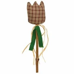 Burgundy Check Tulip 11" Stake