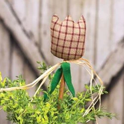 Burgundy Check Tulip 11" Stake - Image 2