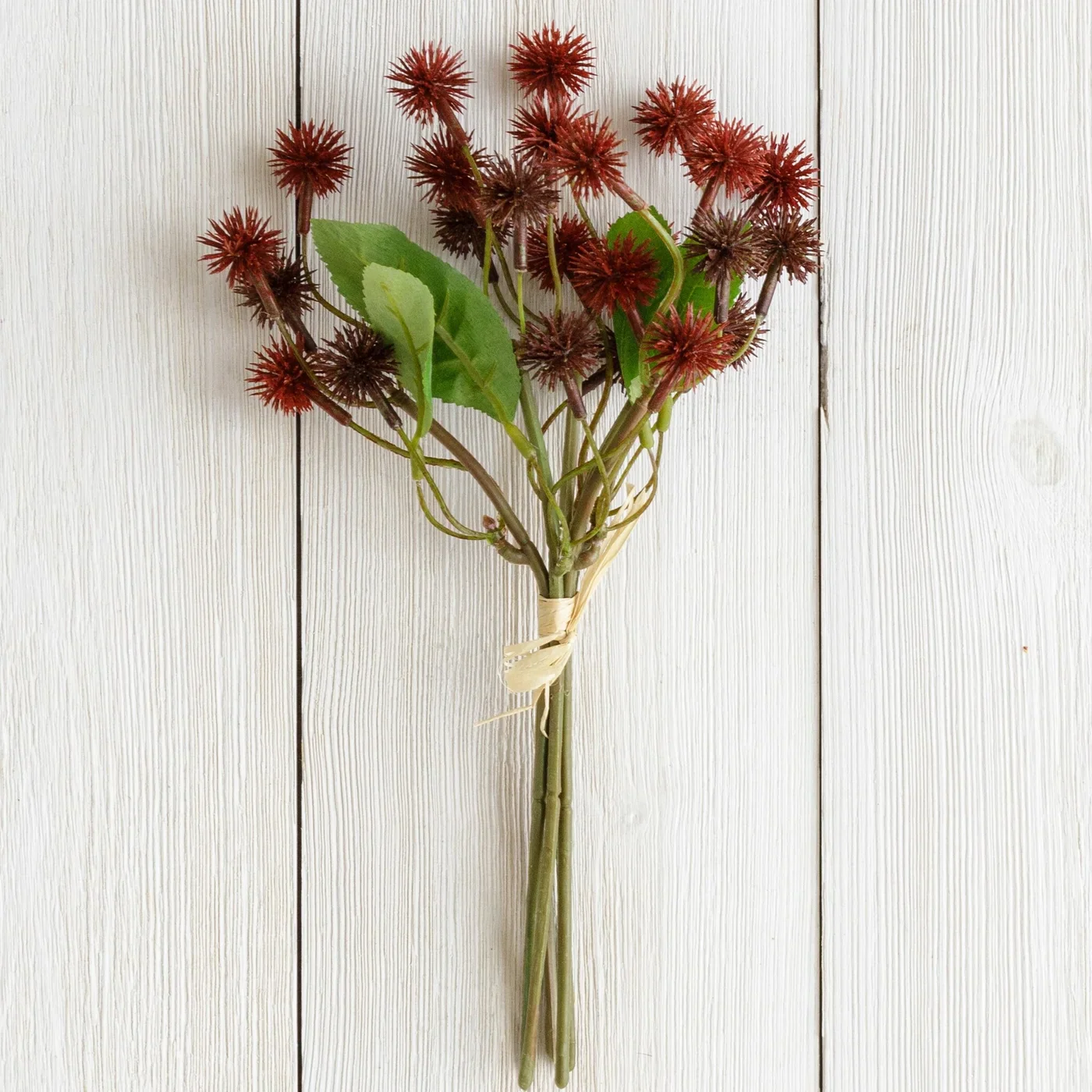 ๐ Burgundy Mini Thistles 11" Faux Floral Bundle