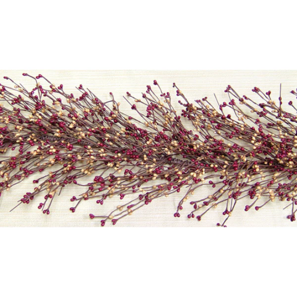 Burgundy & Old Gold Pip Berries 4 ft Faux Garland