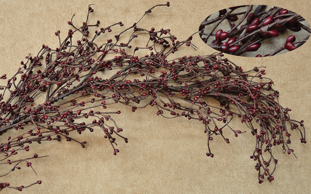 Burgundy Pip Berry 4 foot long Garland