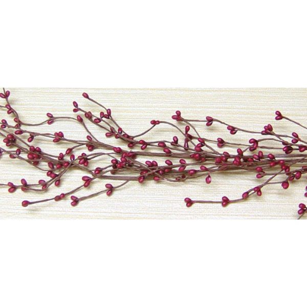 💙 Burgundy Pip Berry Wispy 4 ft Faux Garland