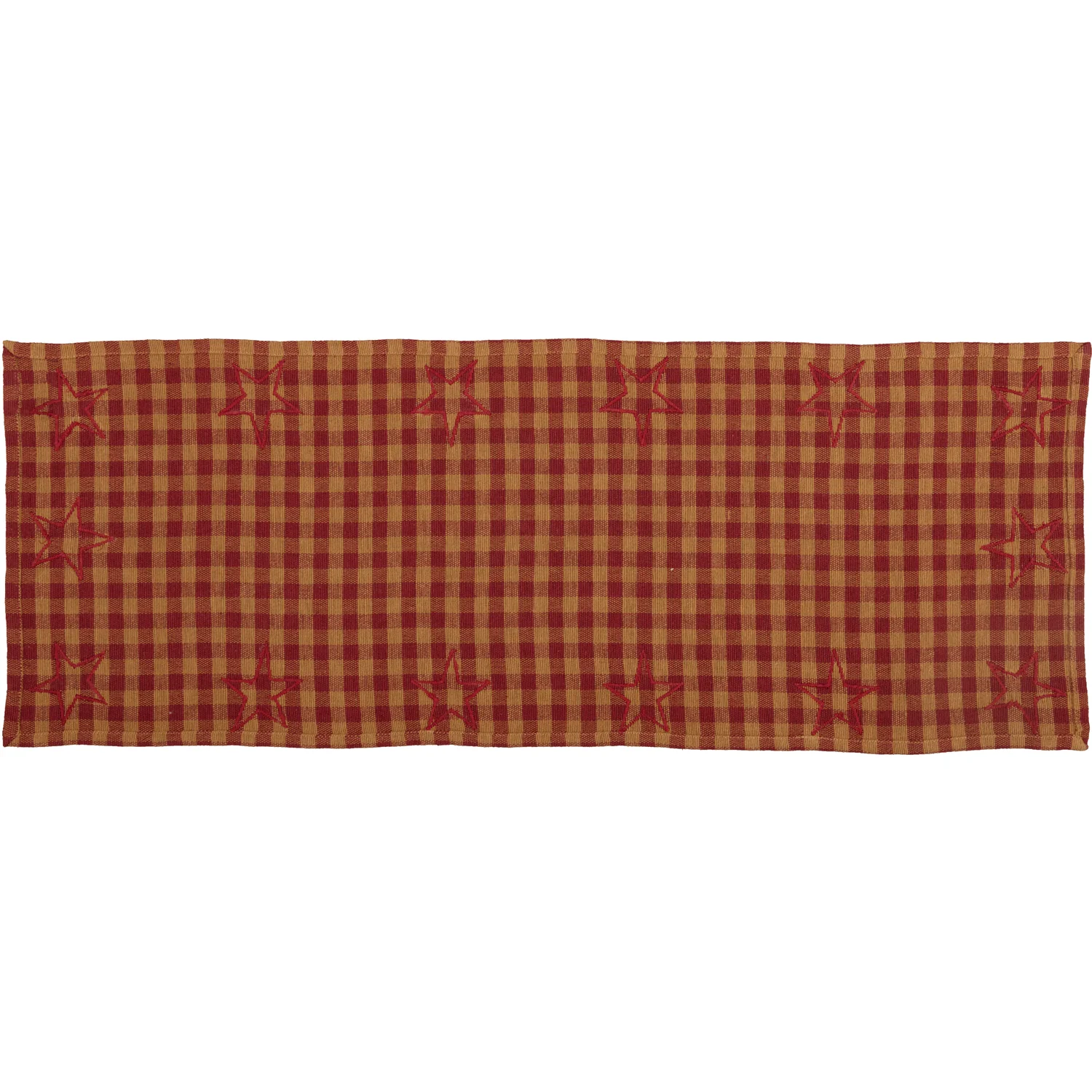 Burgundy Star Woven Table Runner 13" x 36" - Image 2