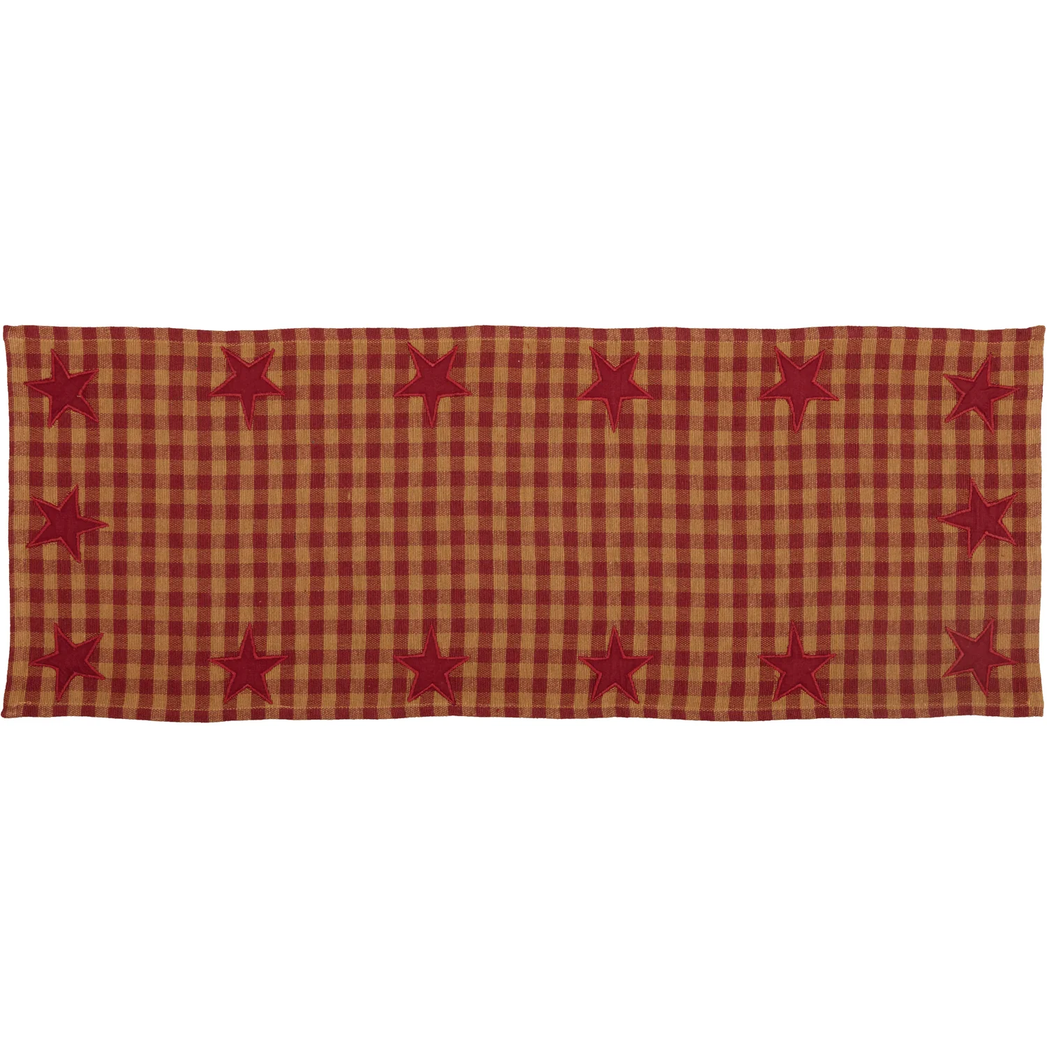 Burgundy Star Woven Table Runner 13" x 36" - Image 3