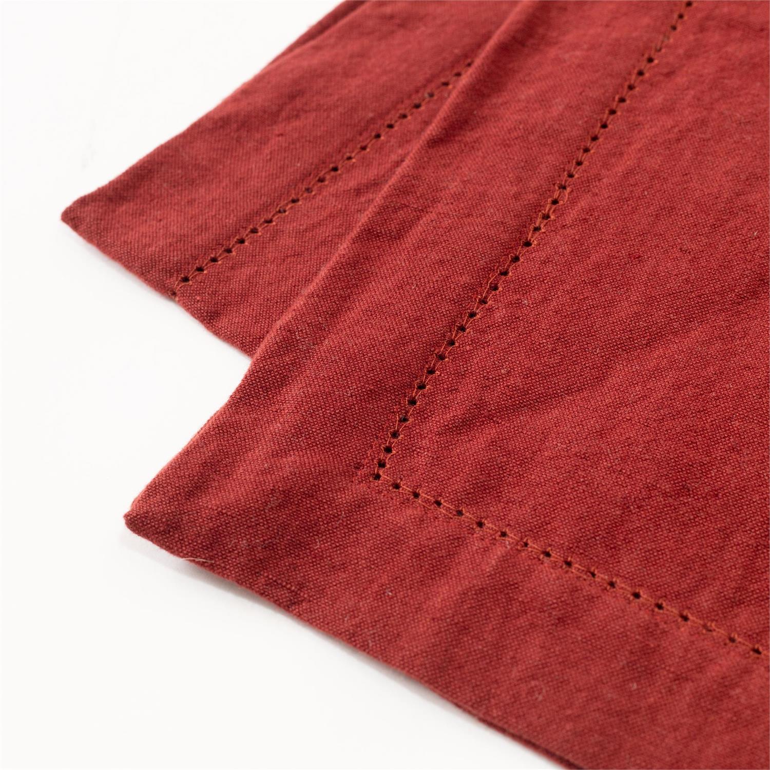 Burgundy Stonewashed Linen Blend Placemats Set of 4 - Image 3