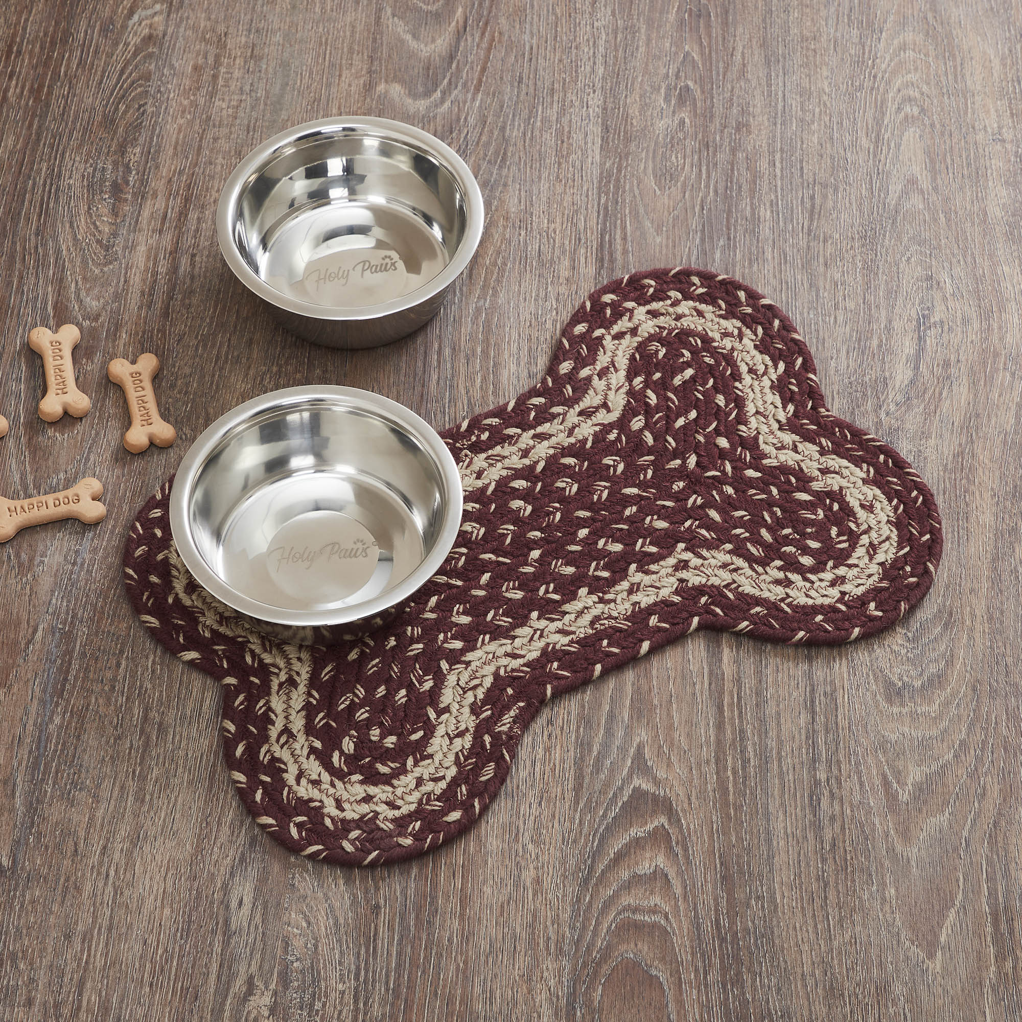 Burgundy Tan Indoor/Outdoor Small Bone Rug