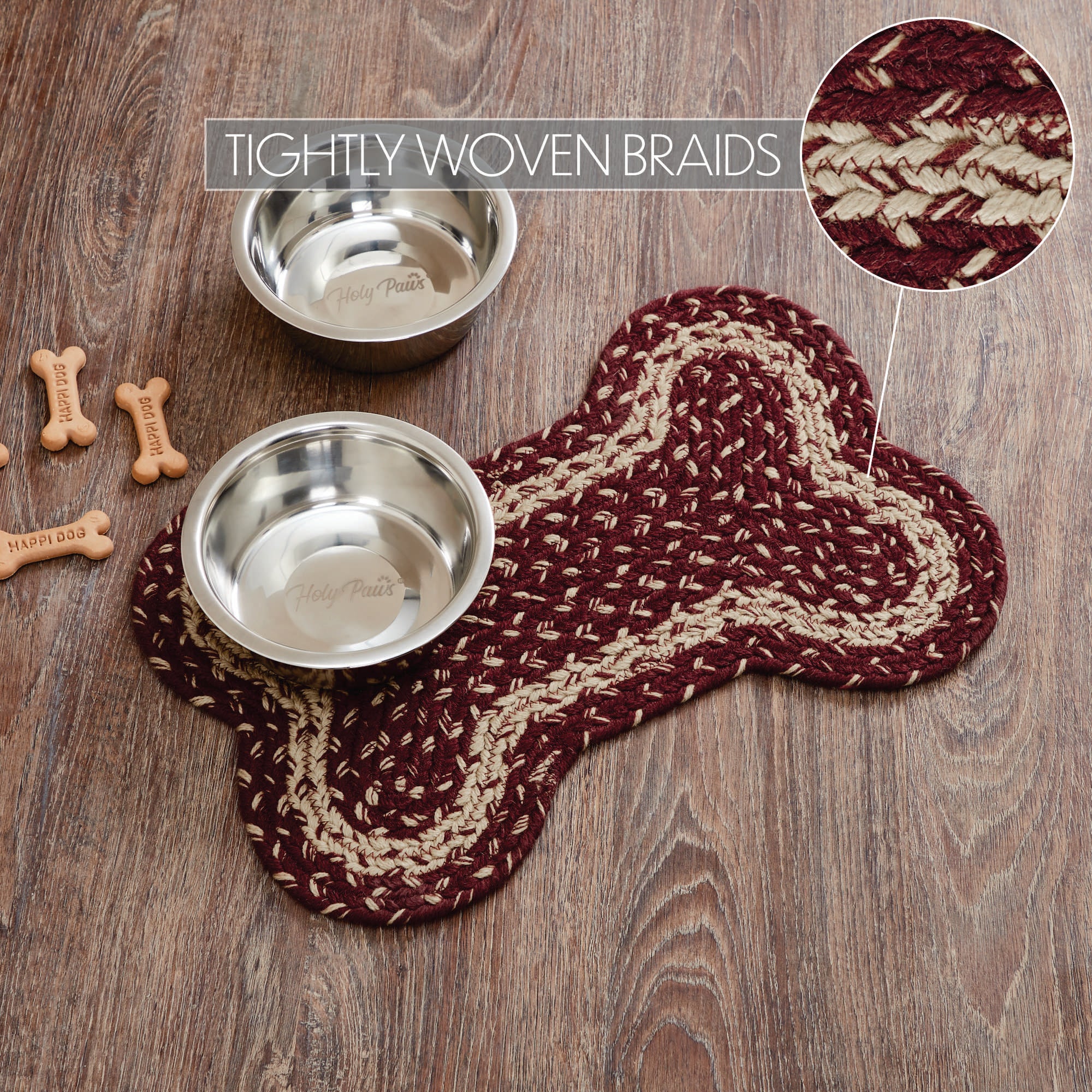 Burgundy Tan Indoor/Outdoor Small Bone Rug - Image 6