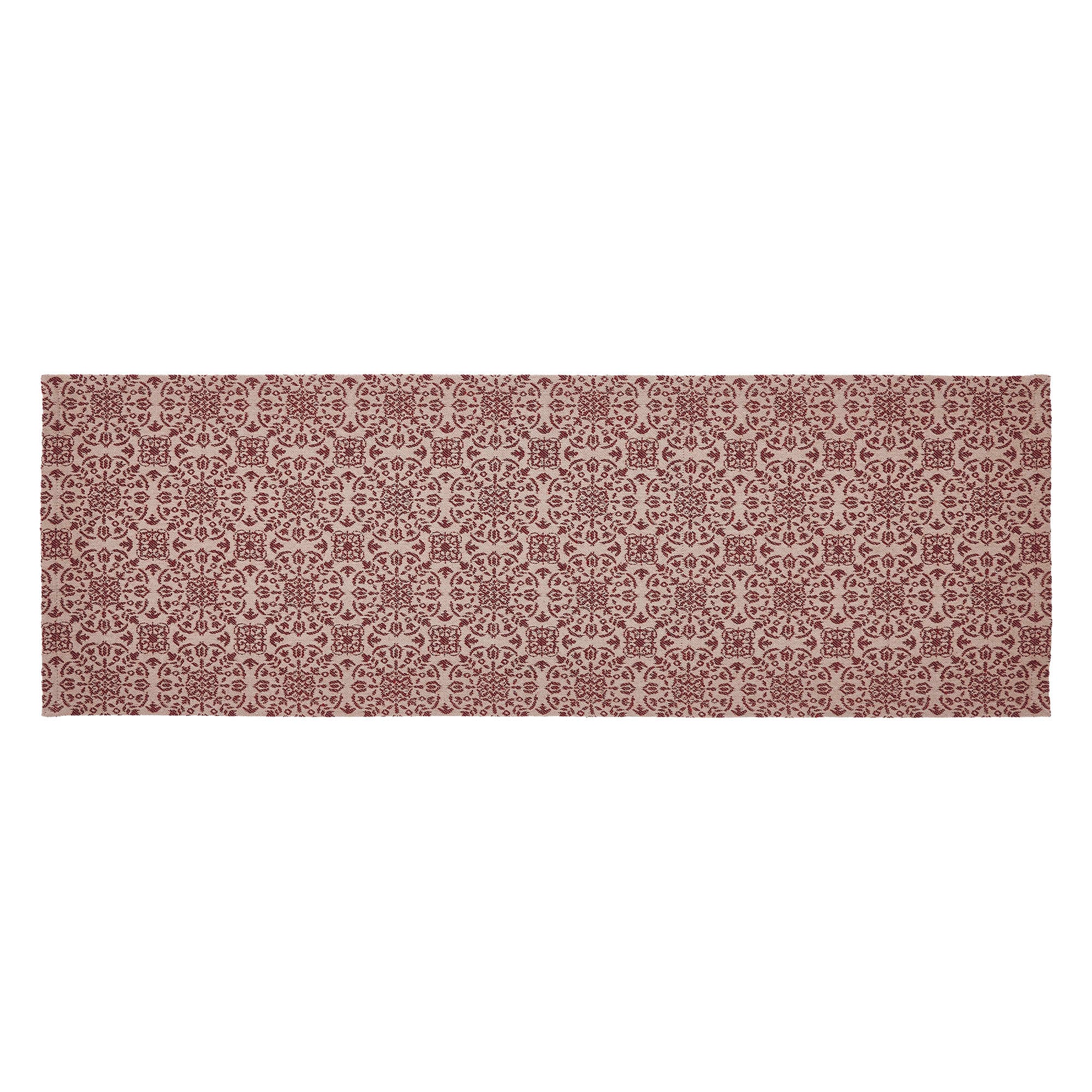 Burgundy Tan Jacquard 36" Table Runner - Image 5