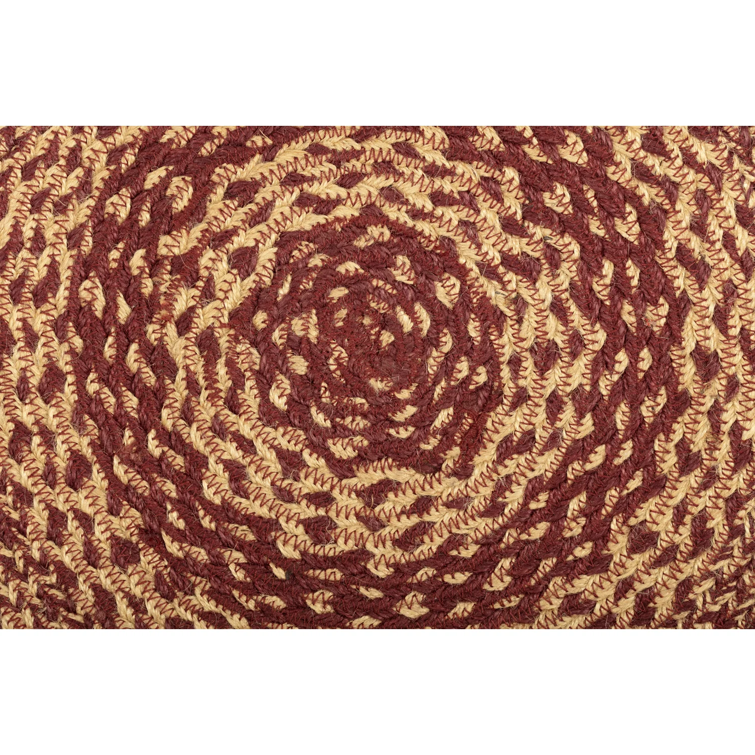 Burgundy Tan Jute Trivet 8'' - Image 5