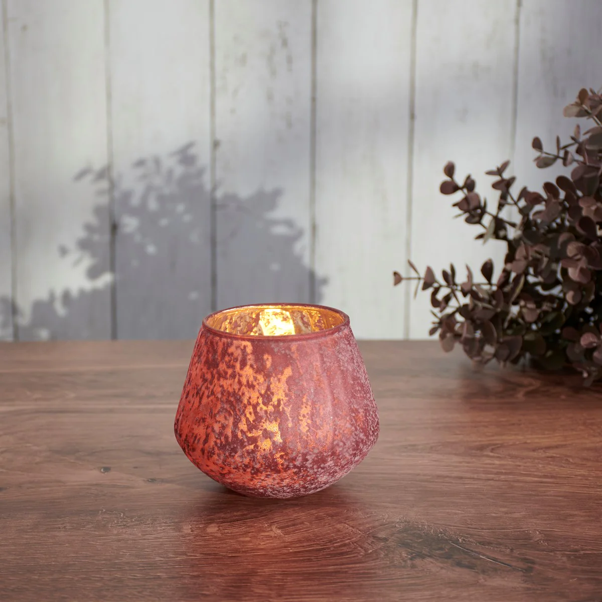 Burgundy Votive Glass Candle Holder - Image 2