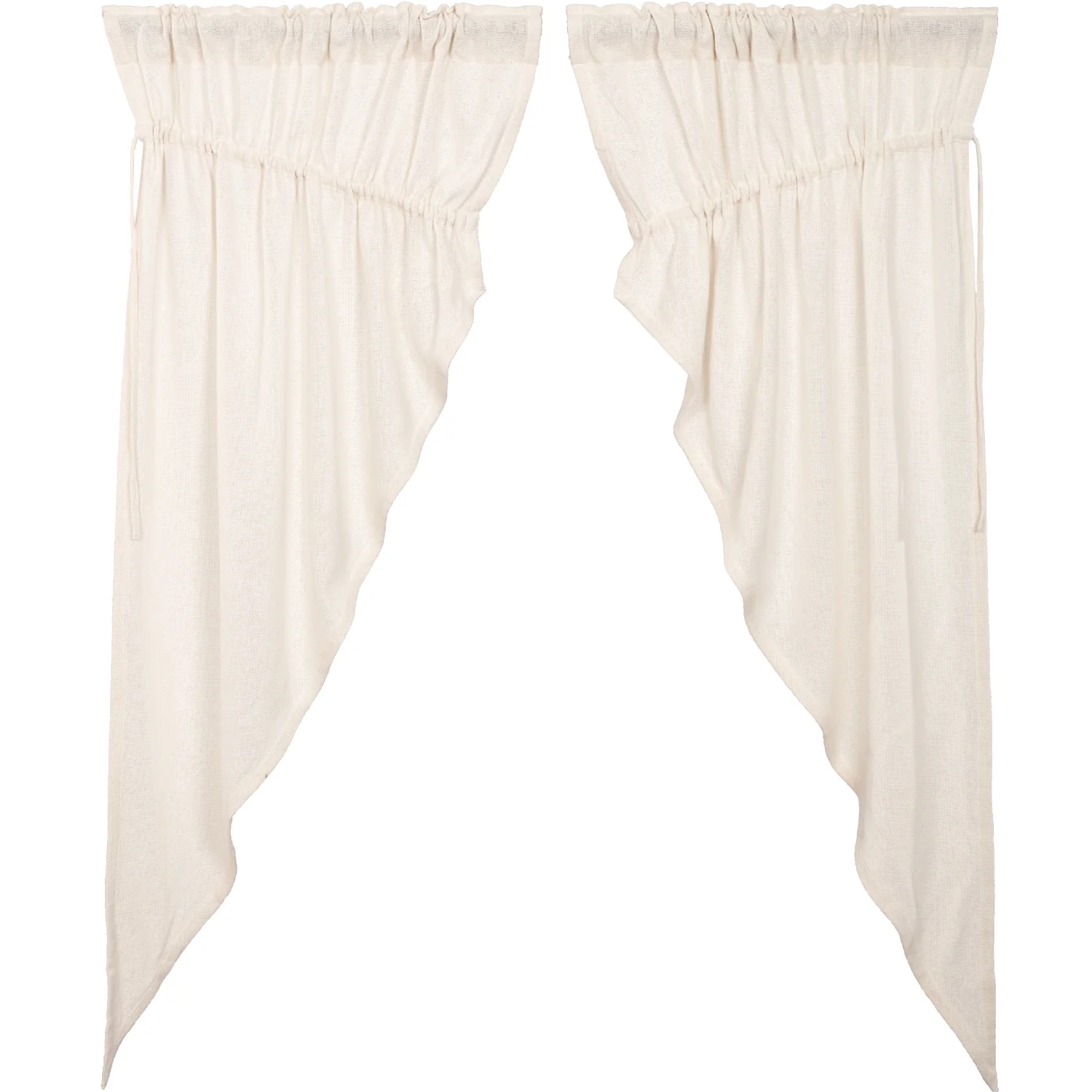 Burlap Antique White Prairie Short Panel Curtains Set of 2 - Image 4