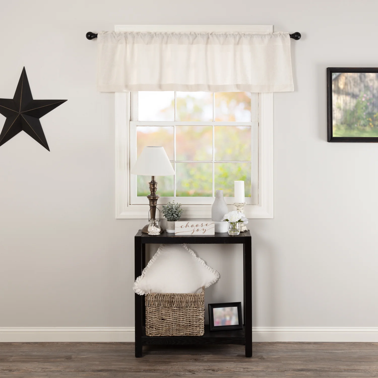 Burlap Antique White Valance 16'' x 60''