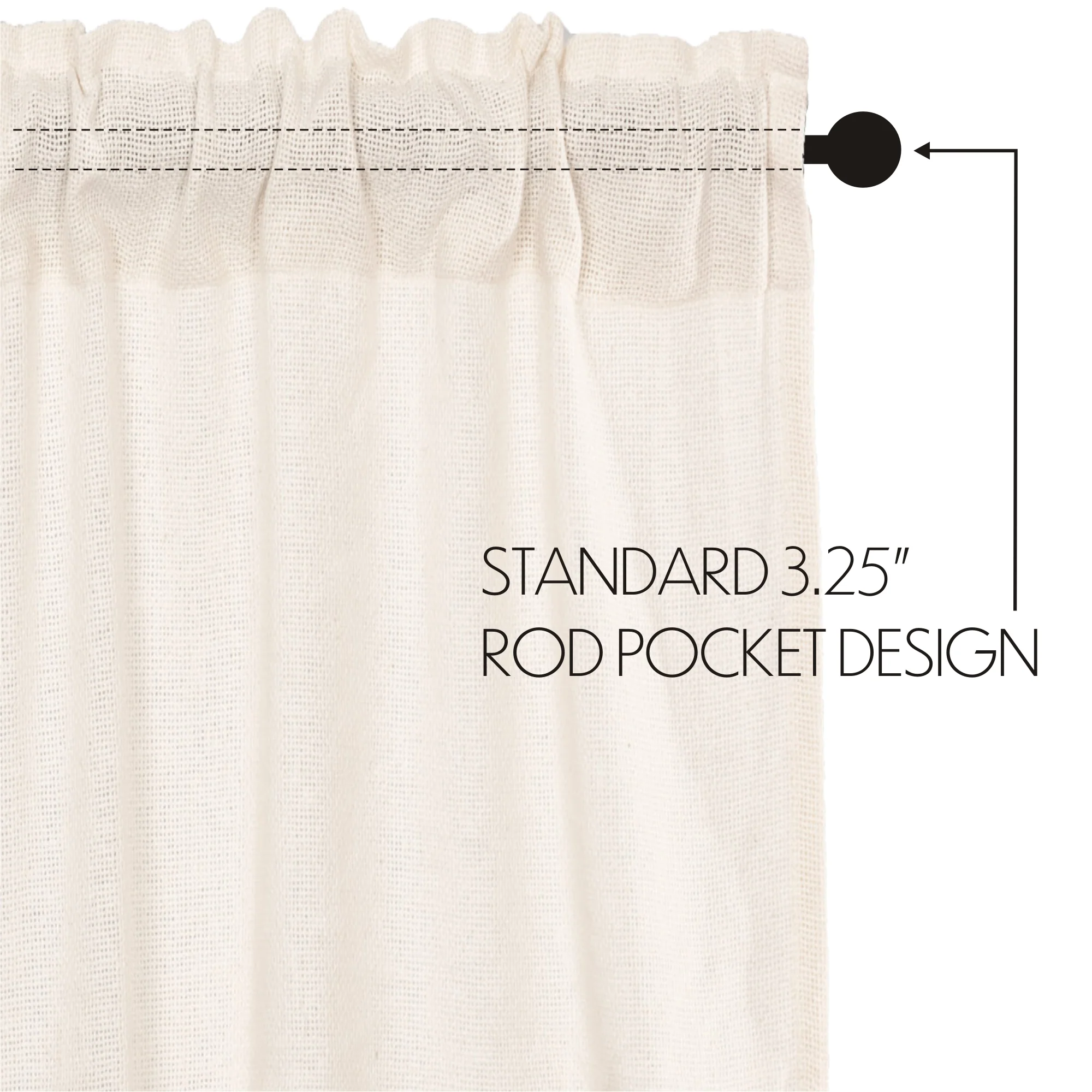 Burlap Antique White Valance 16'' x 60'' - Image 3