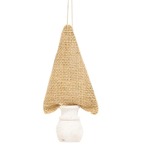 Burlap Christmas Tree 6" Ornament