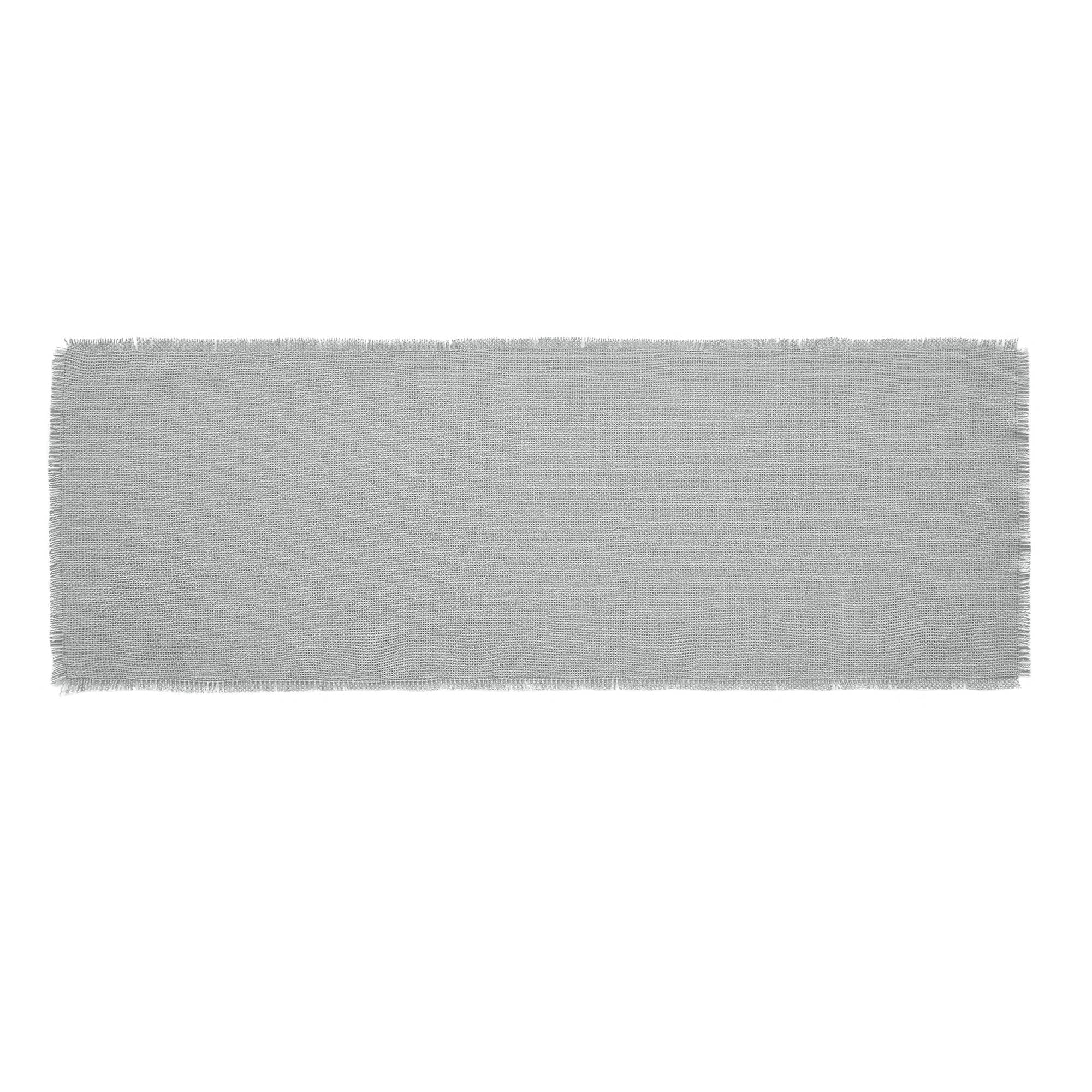 Burlap Dove Grey Runner Fringed 12" x 36" - Image 2