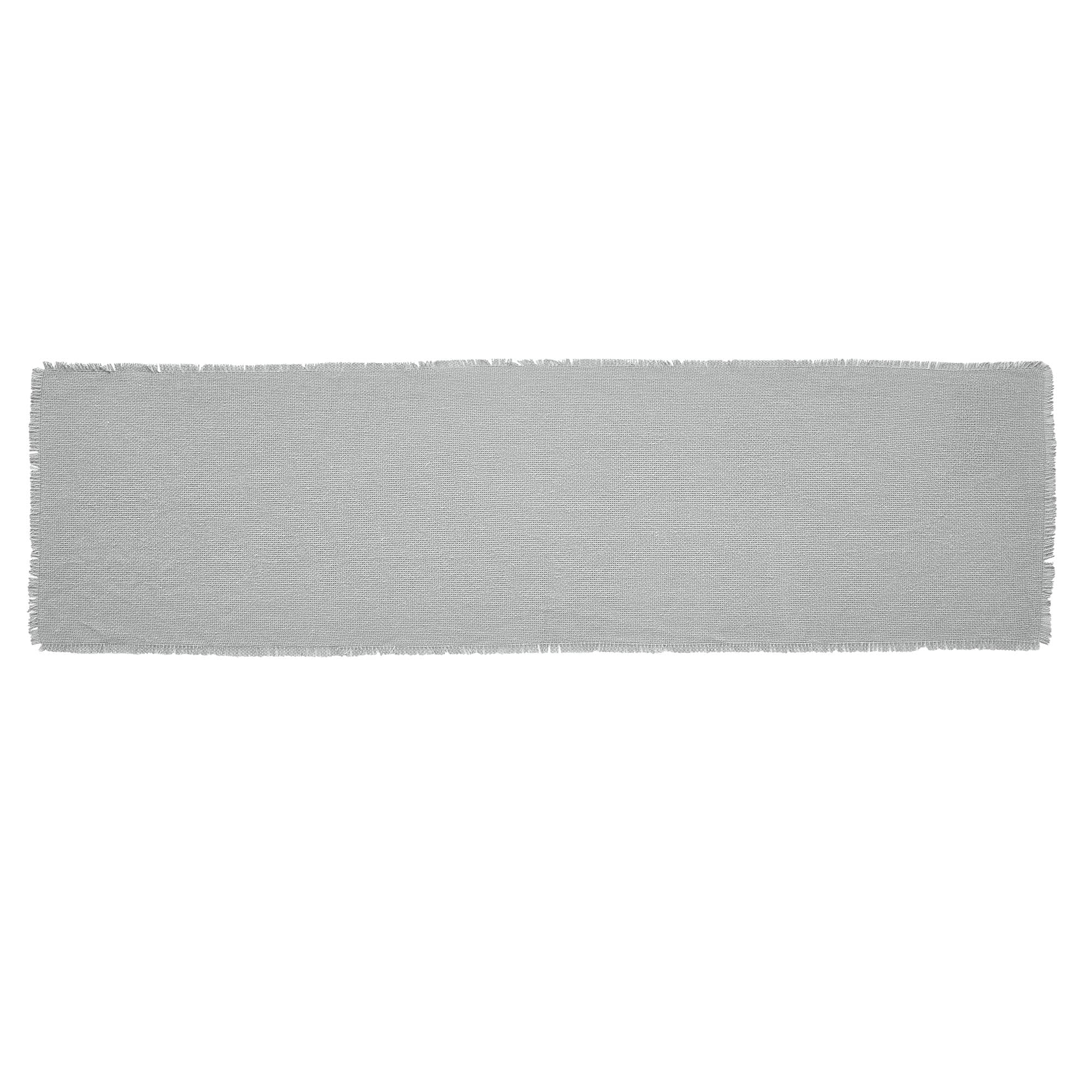 Burlap Dove Grey Runner Fringed 12" x 48" - Image 2