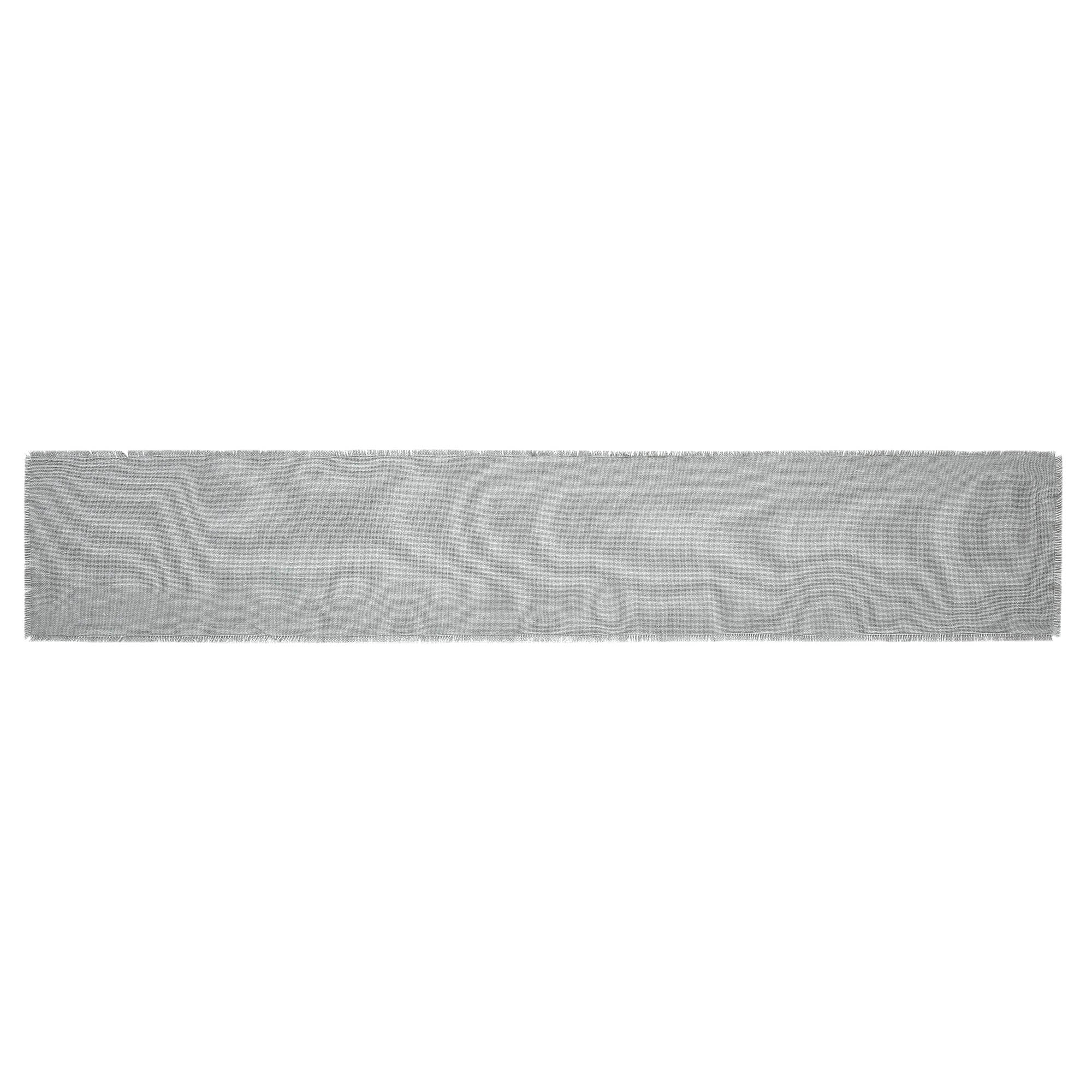 Burlap Dove Grey Runner Fringed 12" x 72" - Image 2