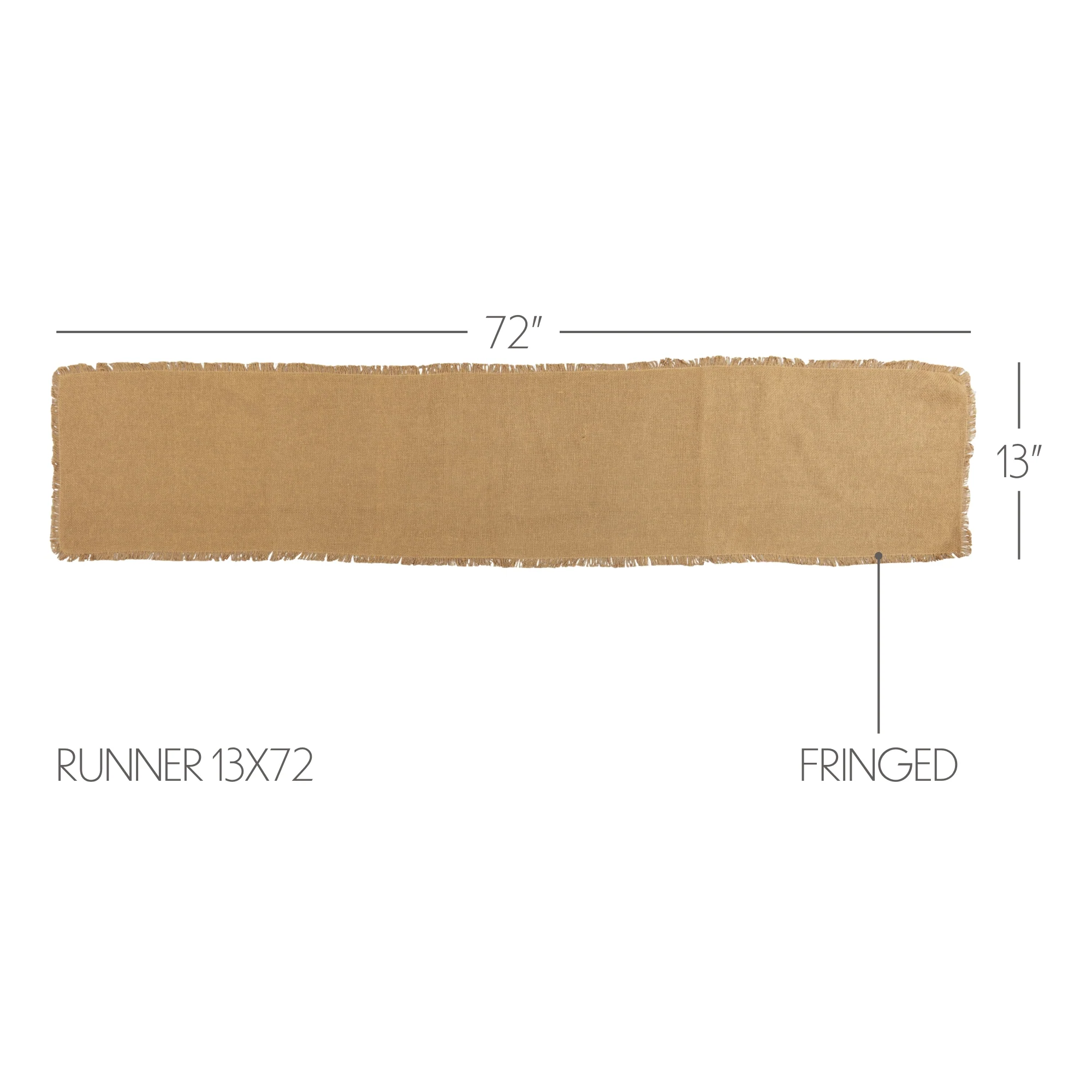 Burlap Fringed Natural Table Runner 13" x 72" - Image 6