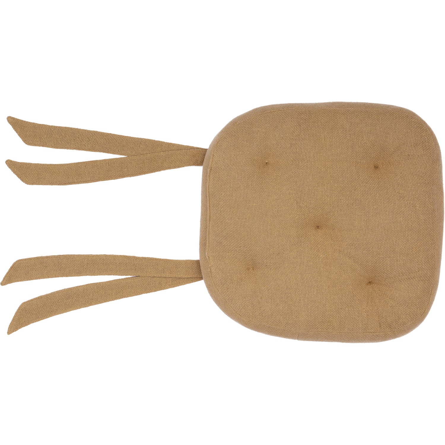 Burlap Natural Chair Pad With Tie Ons - Image 4