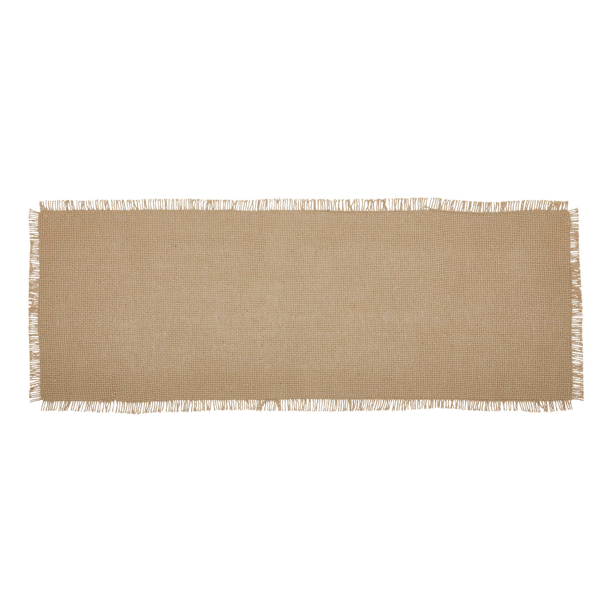 Burlap Natural Fringed 24" Table Runner - Image 2