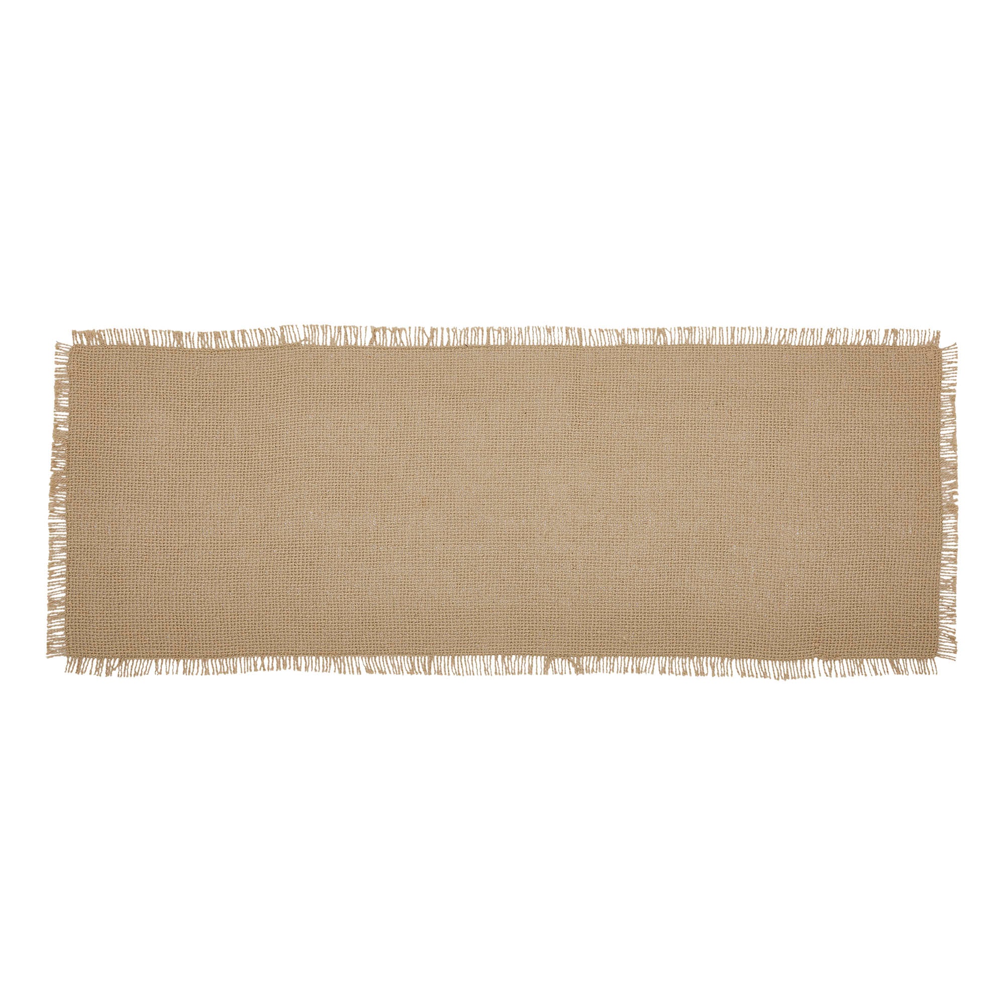 Burlap Natural Fringed 24" Table Runner - Image 4