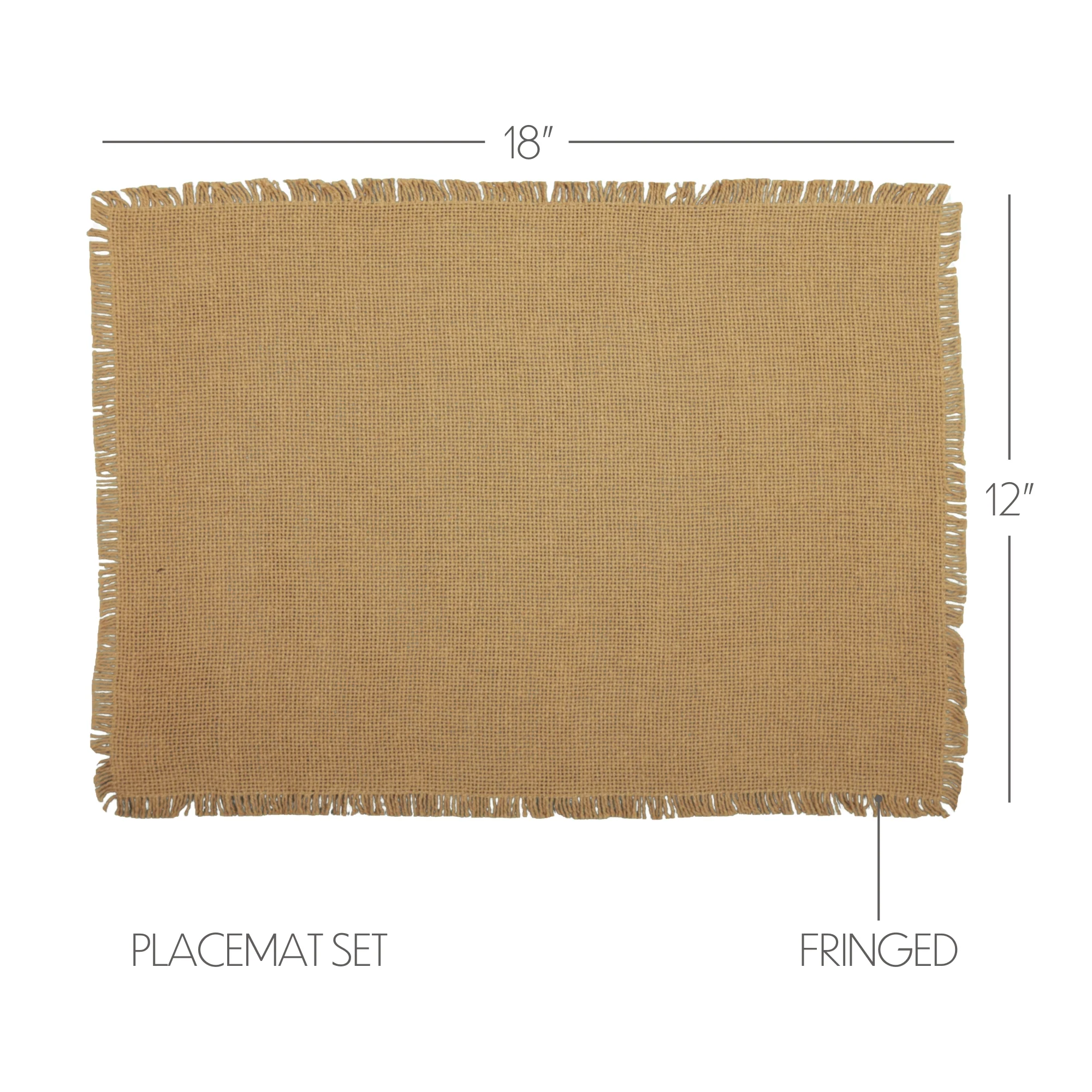 Burlap Natural Fringed Placemat Set of 6 - Image 6